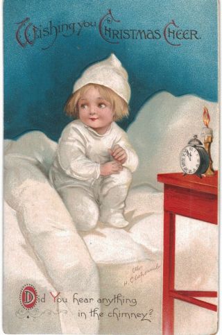 Clapsaddle A/s Christmas Blond Pixie Midnight 1910