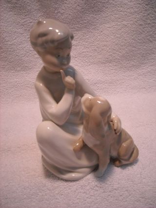 Lladro 4522 Boy With Dog Figurine
