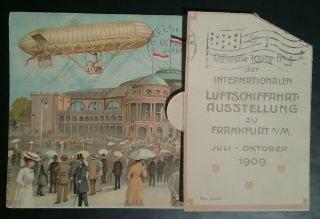 Mechanical 1909 Ila Exposition Frankfurt Germany Fold Out Vintage Postcard