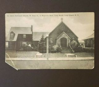1986 St.  James Episcopal Church Long Beach Ny Posted,  Writing,  Damage - E Vassar