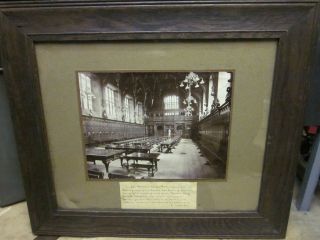 Middle Temple Hall Halftone Picture With Foot Note And Antique Frame