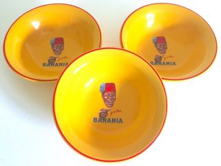 Banania Jars France Edtions Clouet Rare Vintage Yellow Ceramic Bowls - Set Of 3