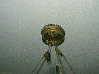 Antique B&H Hanging Oil Lamp Bradley Hubbard Complete Motor Smoke Bell No Shade 3