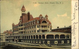 Windsor Hotel Atlantic City Jersey Nj Rotograph Udb Mailed 1907