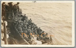 1914 Mexico Veracruz Us Occupation - Uss Michigan Going Ashore - Rppc Postcard