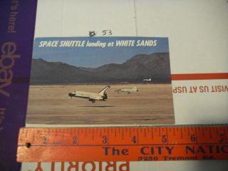 Nasa Space Shuttle Columbia Postcard White Sands Landing Plane Missle Range Nm