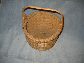 Early Hand Made Basket With Swing Handle
