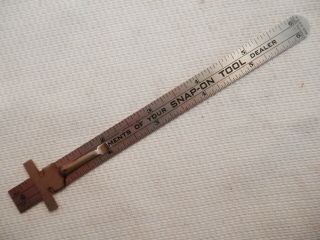 Vintage 6” Snap - On Tool Ruler W/clip Compliments Of Dealer Stainless Advertising