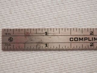 Vintage 6” Snap - On Tool Ruler w/Clip Compliments of Dealer Stainless Advertising 4