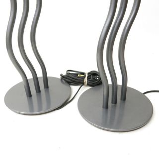 Vintage Post Modern Contemporary Memphis Style Wave Squiggle Table Lamp Pair 8