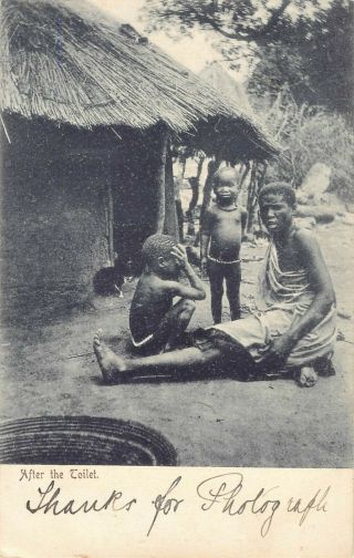 Postcard - Ethnic " After Toilet " Posted Waterville Onder,  South Africa