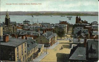 George Street,  Halifax,  N.  S. ,  Looking Towards Harbour,  Vintage Postcard