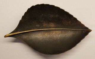 Carl Aubock Patinated Brass Leaf Ashtray