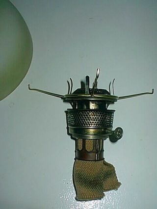 Rare Antique B&H Bradley Hubbard Elk Glass Shade Oil Lamp Lantern Vintage Workin 5