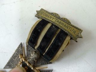 Antique Sterling SIlver Solid Gold Knights Templar Badge Medal Pin St Bernard 3