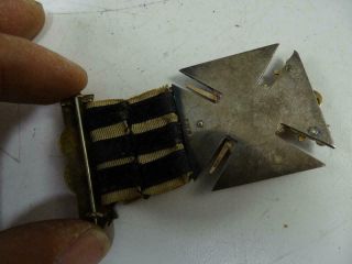 Antique Sterling SIlver Solid Gold Knights Templar Badge Medal Pin St Bernard 4