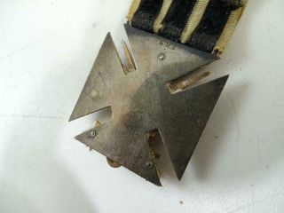 Antique Sterling SIlver Solid Gold Knights Templar Badge Medal Pin St Bernard 5