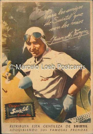 Argentina Racing Driver F1 Champion Fangio Advertising Suixtil Ed.  Ideal