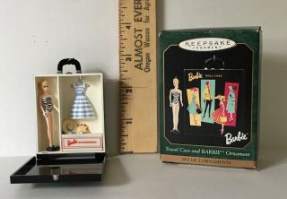Hallmark Keepsake Ornament - 1999 Travel Case And Barbie Ornament