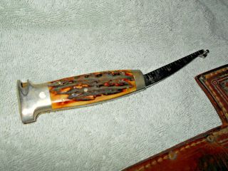 Case XX Bone Stag Hunting Knife and Hatchet Combo Ruler w/ Sheath RARE 10