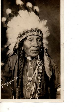 Rppc Chief Manitou American Indian Full Regalia Feather Headdress 164