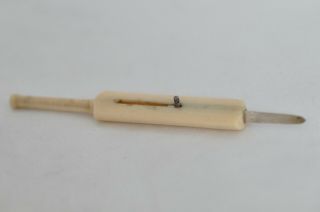 Lovely Rare Vintage Sampson Mordan - S Mordan & Co Novelty Cricket Bat Toothpick 6