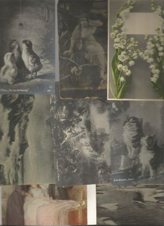 Russia Russian 25 Art Old Postcards Not In Color
