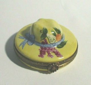 Limoges France Hat Shaped Trinket Box Hand Painted