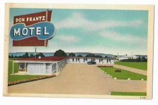 Don Frantz Motel,  Us 2,  St.  Ignace,  Mi Linen Postcard