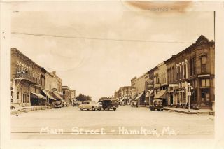 F52/ Hamilton Missouri Rppc Postcard 1951 Main Street Stores