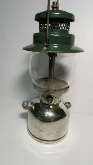 1956 Coleman 242b " Sportlite " Gas Lantern Lamp Nickel Fount Made In Canada