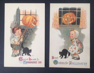 Gottschalk Dreyfuss & Davis Halloween Postcards (2) Children,  Jol 