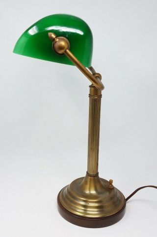 Frederick Cooper Chicago Brass Bankers Desk Library Lamp Emerald Green Shade 2