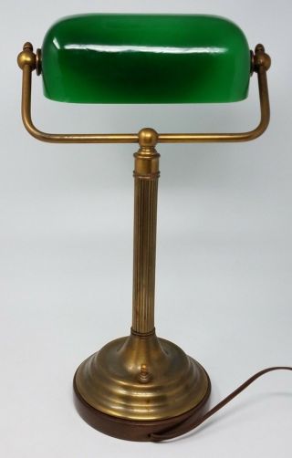 Frederick Cooper Chicago Brass Bankers Desk Library Lamp Emerald Green Shade 3