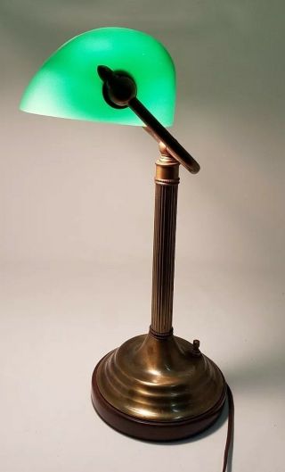 Frederick Cooper Chicago Brass Bankers Desk Library Lamp Emerald Green Shade 7