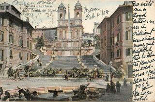 Old Postcard Rome Roma La Chiesa Della Trinita De 