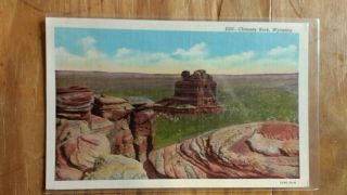 C 1928 Chimney Rock Wyoming Postcard