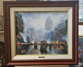Thomas Kinkade San Francisco Market Street Signed 202 Framed G/P Canvas 7