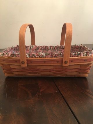 Longaberger Bread/holiday Basket - 1991 With Liner And Plastic Protector