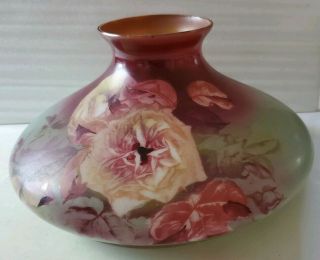 Vintage Tam - O - Shanter Roses Milk Glass Lamp Shade 10 Inch Fitter