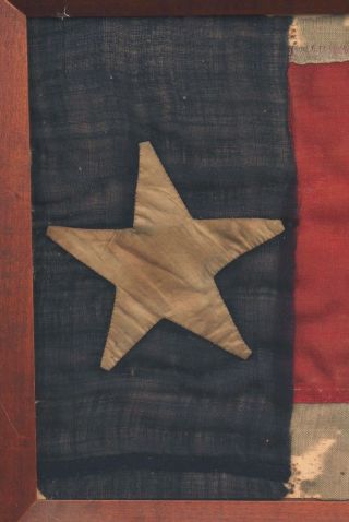Antique Civil War Period 34 Star American Flag Bunting Fragment,  NR 4
