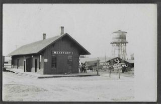 Rppc Train Depot At Montford Wi 1908,  Mailed 1911,  Dingman Photo