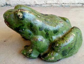 Antique Hubley Cast Iron Frog Doorstop Five Pounds