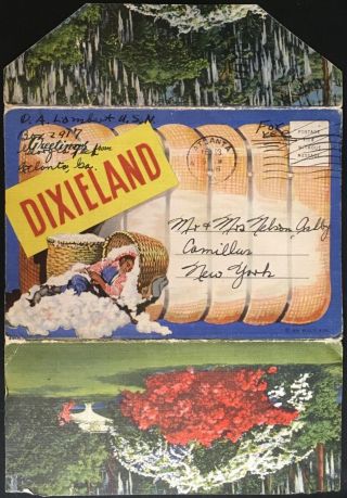 Black Americana Postcard Folder DIXIELAND 18 Different Views & Song Dixie Land 3