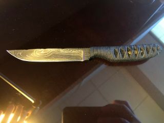 Dawson Knife Japanese Style Kogai - Damascus