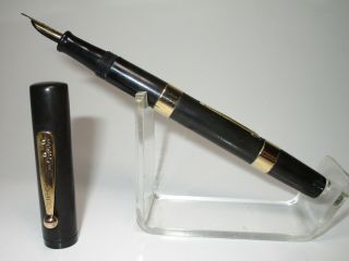 1920´s Waterman 52 Ideal Ebonite Fountain Pen Doublé Bands Flexy M Nib