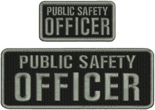 Public Safety Officer Embroidery Patches 3x8and 2x4 Hook Set Patches