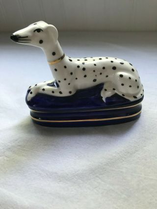 Fitz & Floyd Dalmation Dog Ceramic Trinket Box