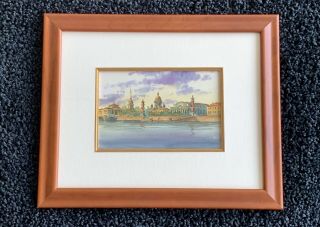 1893 Columbian Exposition Watercolor Landscape Painting Signed