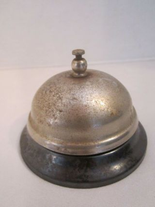 Antique Metal Hotel/service Desk Bell - Vintage.  3 - 1/2 " Diameter.